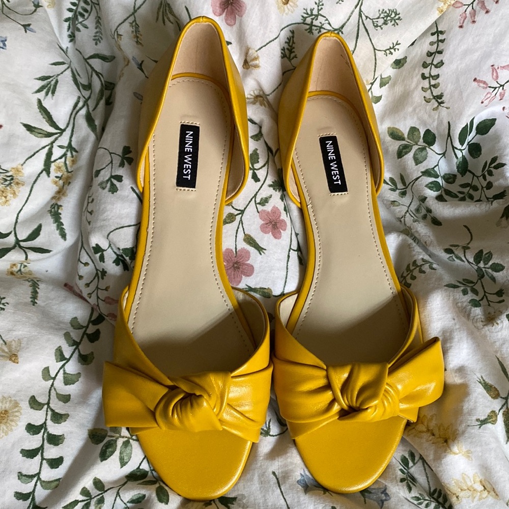 Nine West Bonnie Bow Front D’Orsay Flats, NWOT